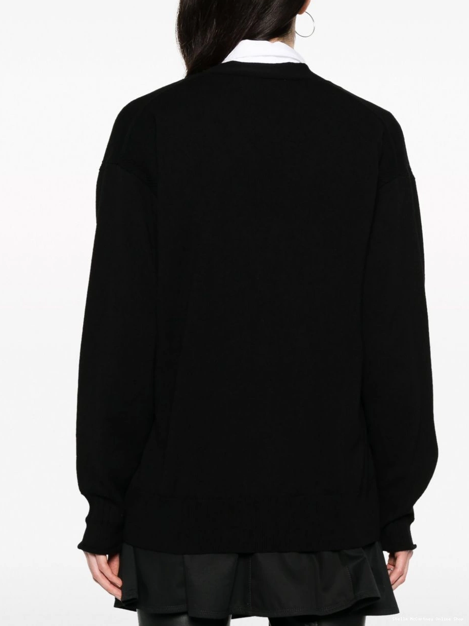 Cheap McCartney cardigan Women Stella logo-embroidered virgin wool 0502